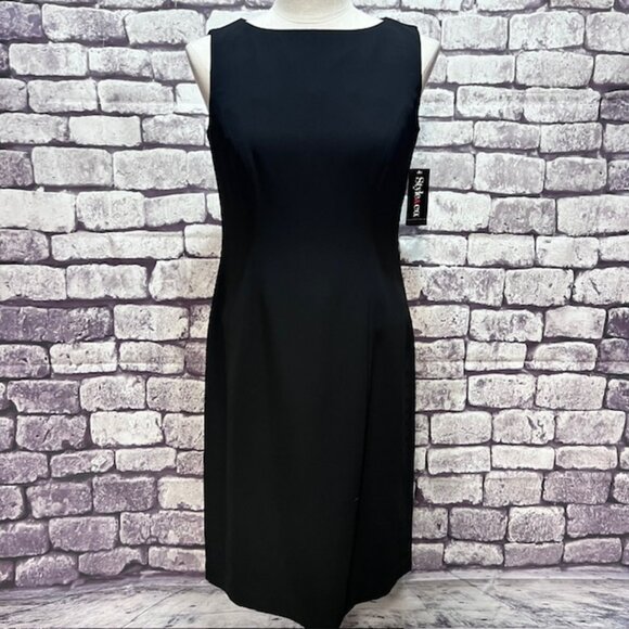 Style & Co. NWT Black Sleeveless Sheath Dress Size 6 - Picture 1 of 9